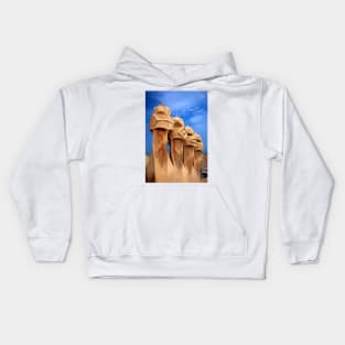 Sentinels of Gaudi on la Pedrera Kids Hoodie